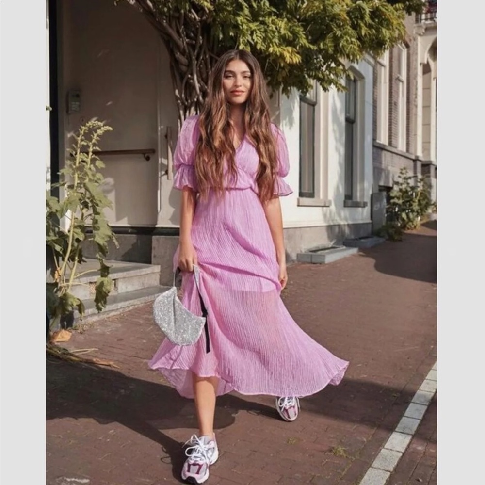 H&M Long Purple Dress Lyocell-blend Conscious NEW